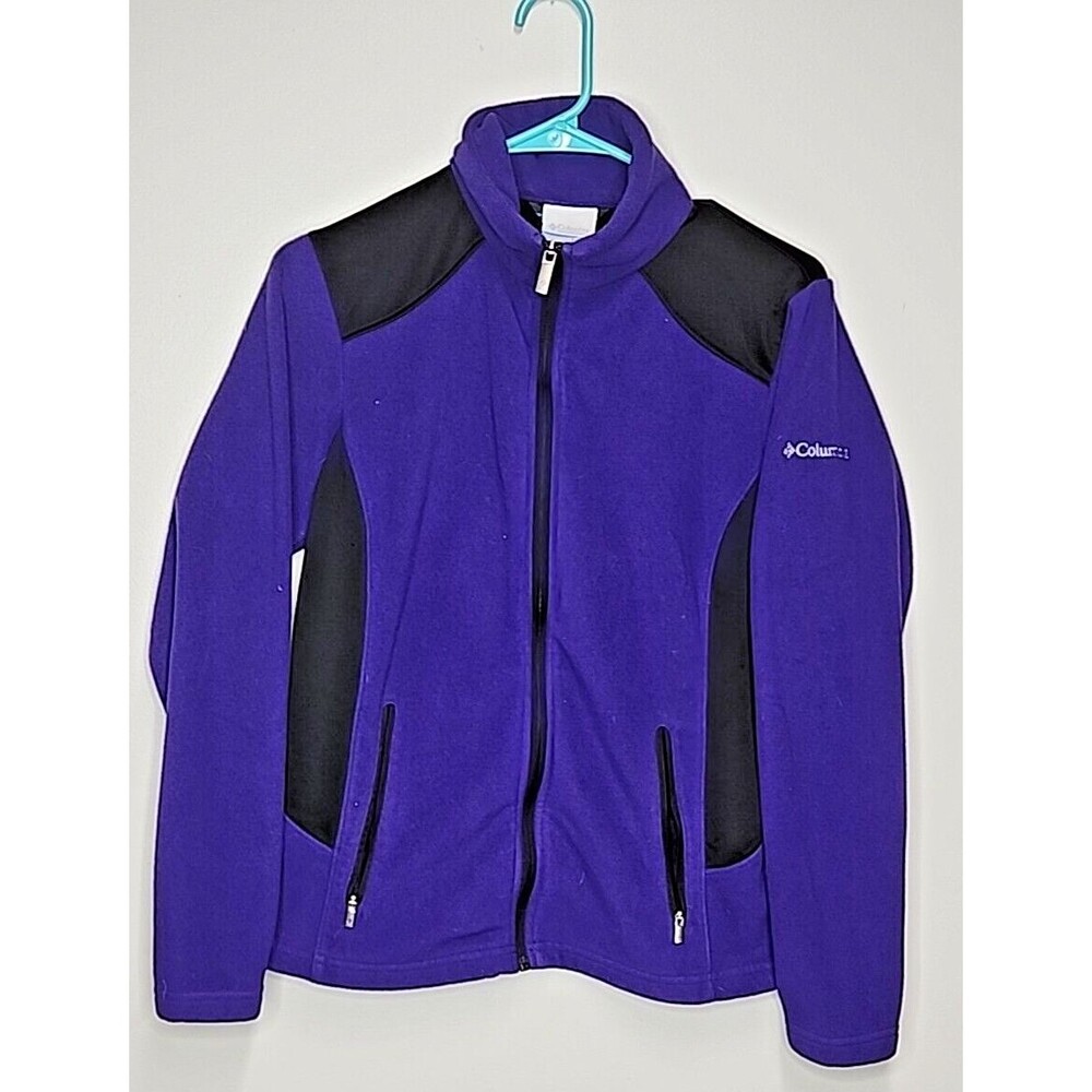COLUMBIA ECLIPSE BAY HYBRID FLEECE JACKET WOMENS S PURPLE FULL ZIP EUC